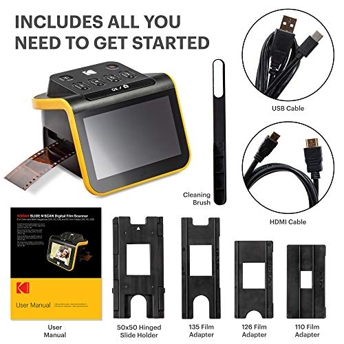 Film & Slide Scanner with 5" LCD Screen, Converts Negatives to Digital JPEG Photos R10211