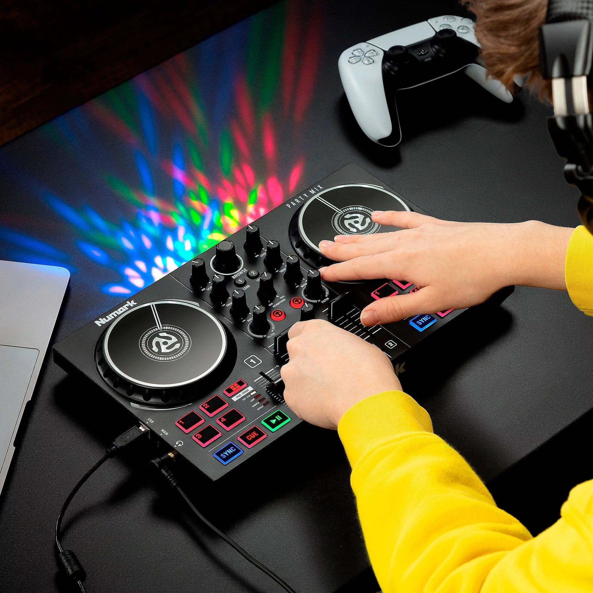 DJ Controller Set with Built-In Lights and Mixer J9616