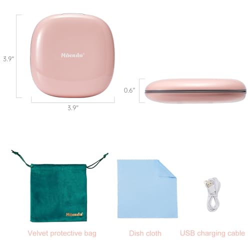 Compact LED Magnifying Travel Makeup Mirror - 4 inches 1X/10X Dimmable Double Sided USB Rechargeable L7148