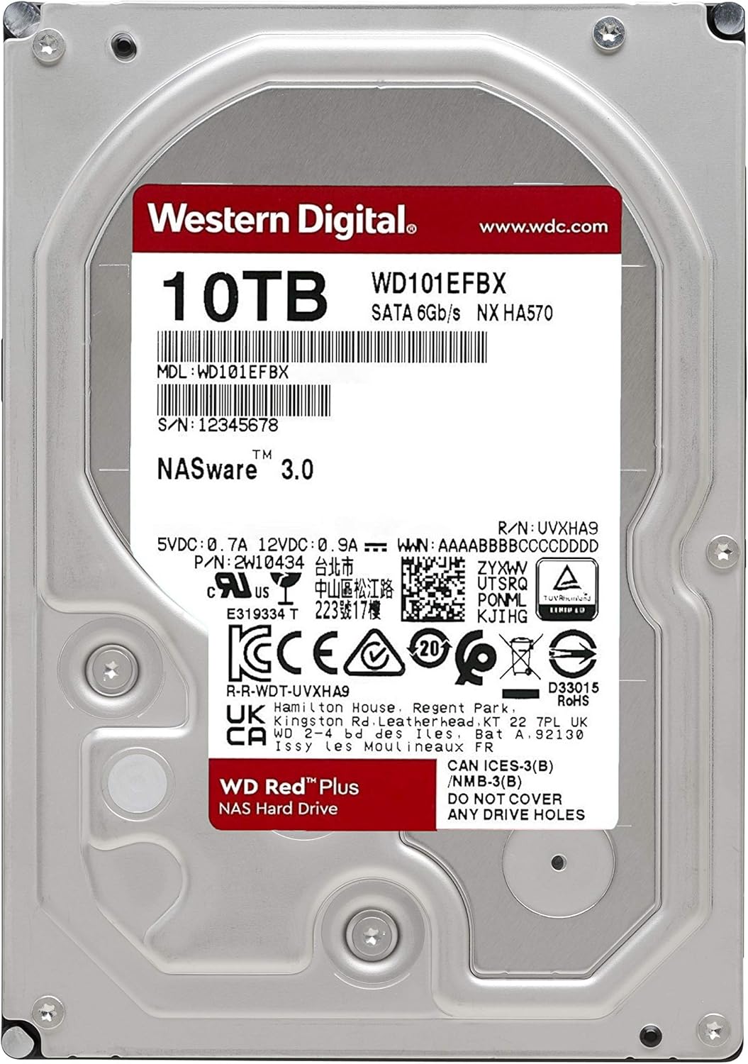 12TB NAS Internal Hard Drive HDD 7200 RPM SATA 6 GB/s CMR 512 MB Cache 3.5 P8157