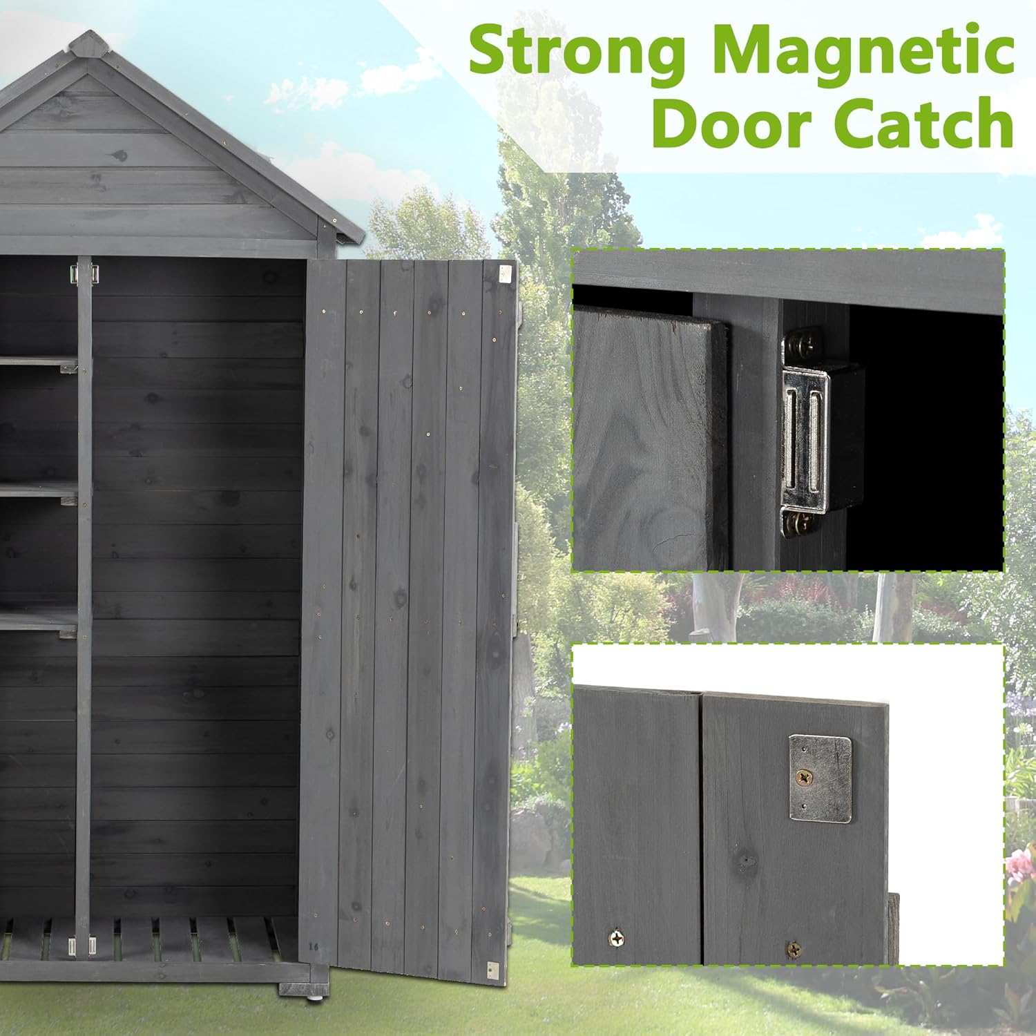 Outdoor Wooden Storage Shed with Lockable Door R617