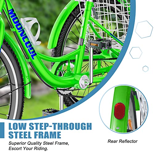 Adult Tricycle 3 Wheel Bike 7 Speed with Shopping Basket Y220672
