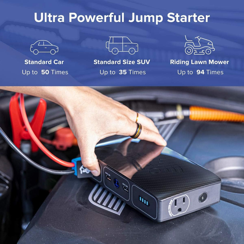 Wireless Laptop Power Bank 44400 mWh Portable Charger with AC Outlet and Car Jump Starter U275912