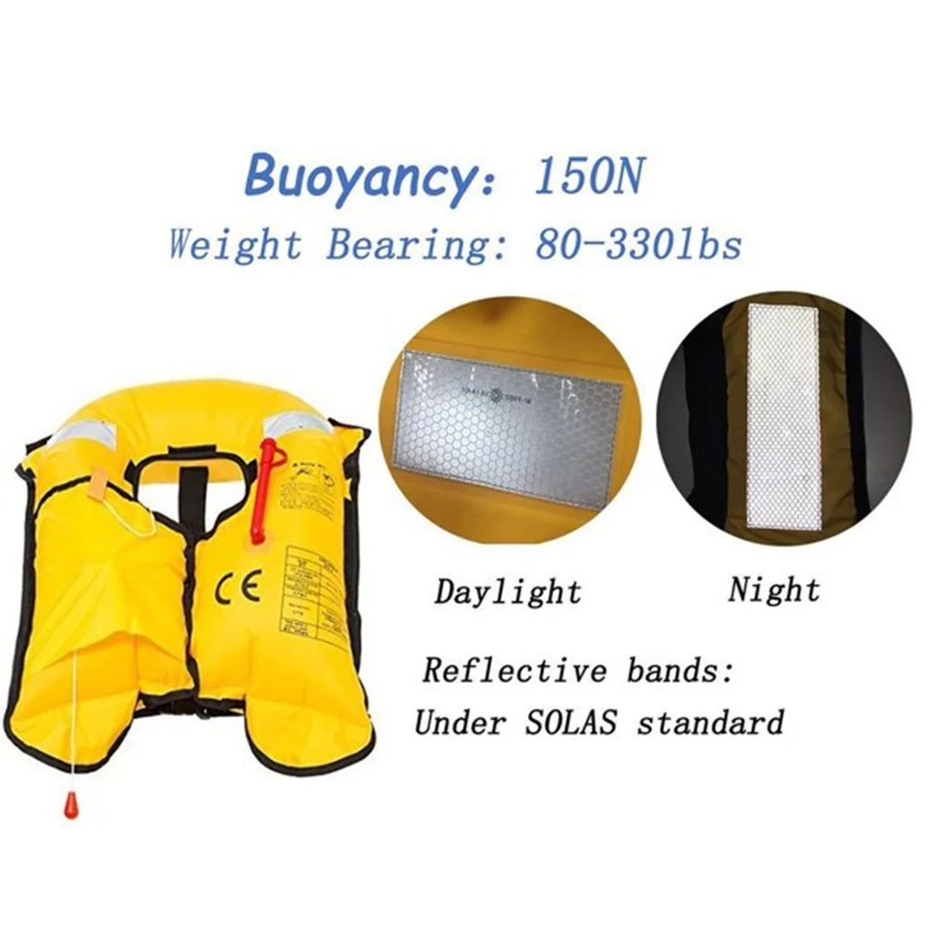 2 Pack Automatic Inflatable Life Jacket with Whistle for Boating Fishing Kayaking R381