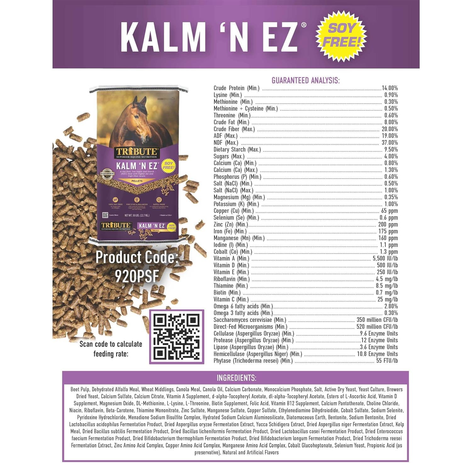 Soy-Free Kalm N EZ Pellet for Horses E231005