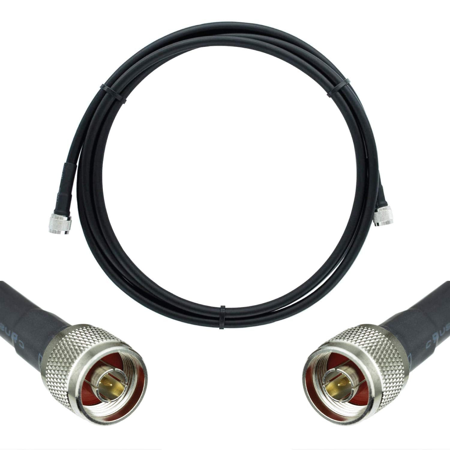 50-ohm Black Coax Cable - Low Loss Coaxial 500 Ft Z73175
