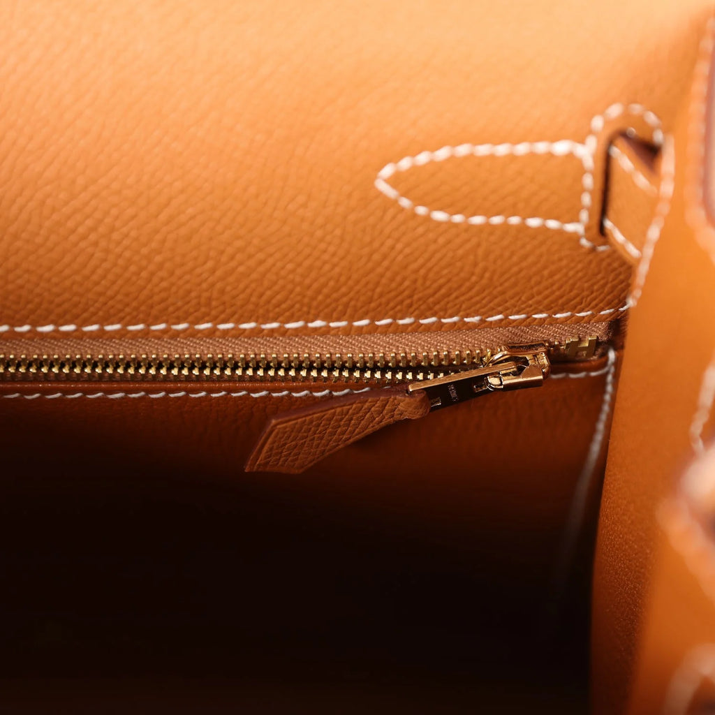 Kelly Sellier 28 Gold Epsom Leather Handbag R91490