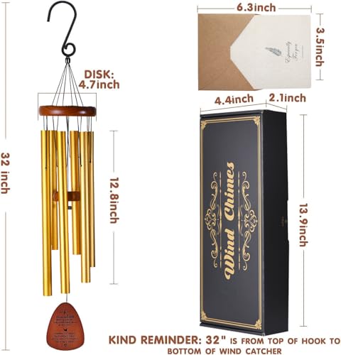 Memorial Wind Chimes for Outdoor Sympathy Gift G280786