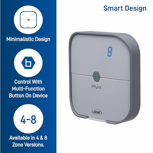 4-Zone Smart Sprinkler Controller, Gray E7109