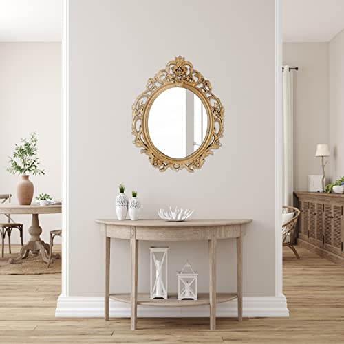 Antique Gold Oval Wall Mirror 20 x 24 for Living Room P449872