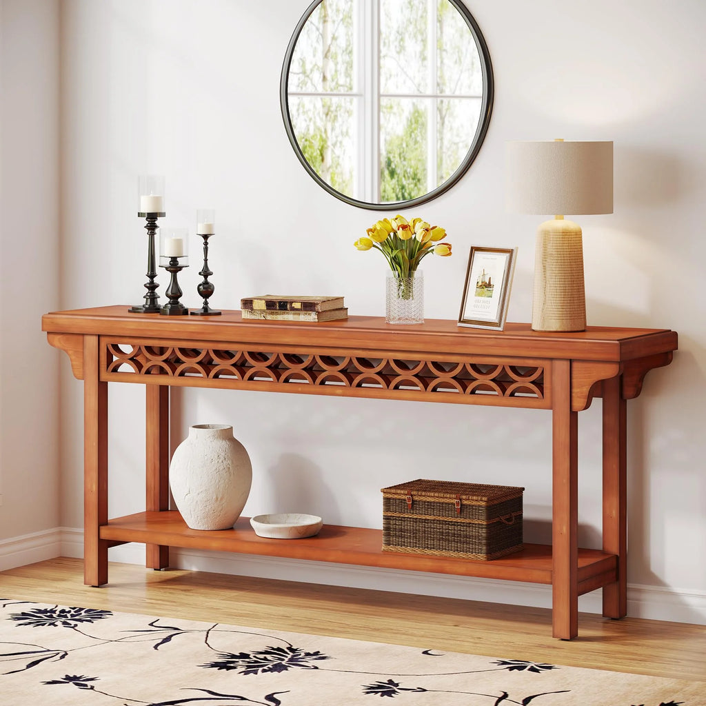 Solid Wood Long Console Table for Living Room Hallway C757