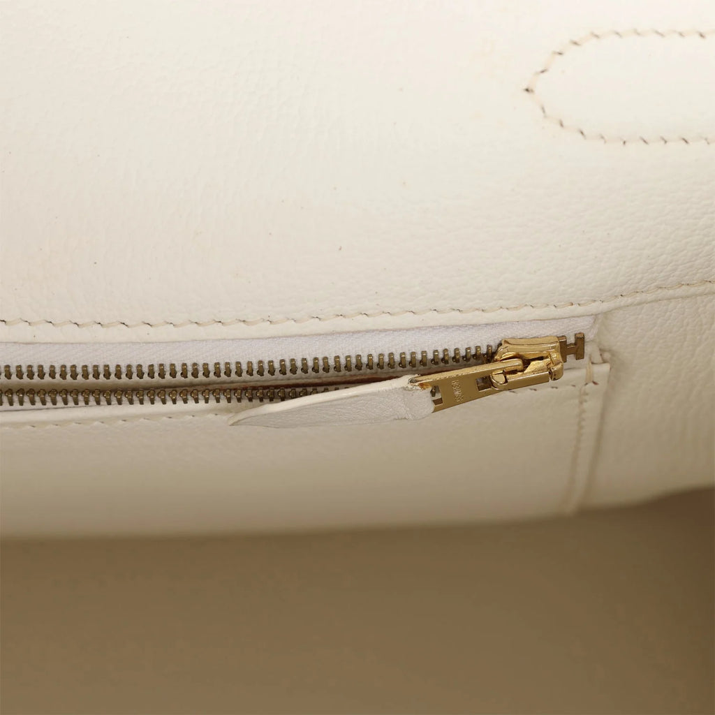 Pre-owned Birkin 35 White Epsom Gold Hardware J201