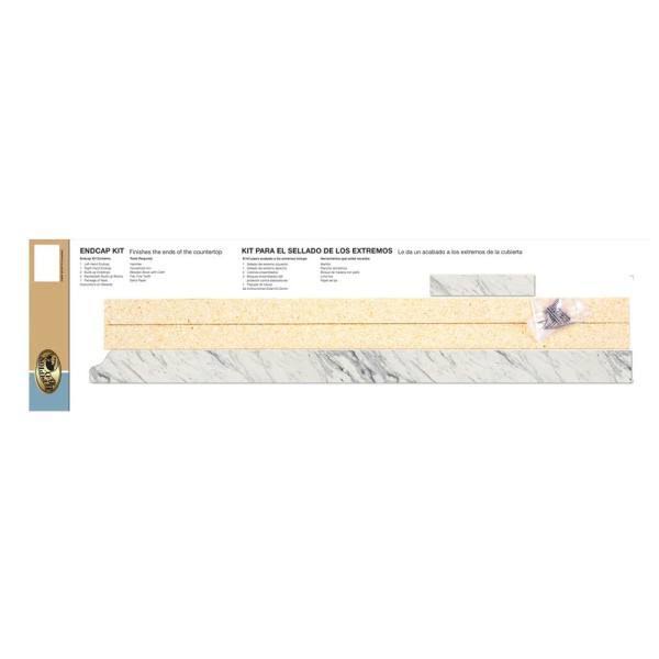 White Laminate Countertop Kit with Left Miter and Ogee Edge T519
