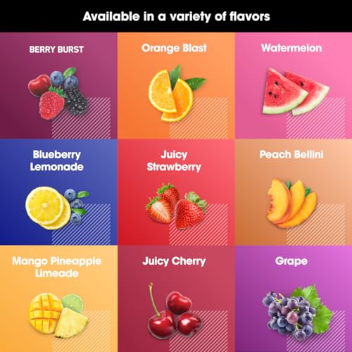 Sparkling Hydration Drink with Electrolytes and Caffeine, Sugar Free, Juicy Strawberry, 12 Pack Y10010