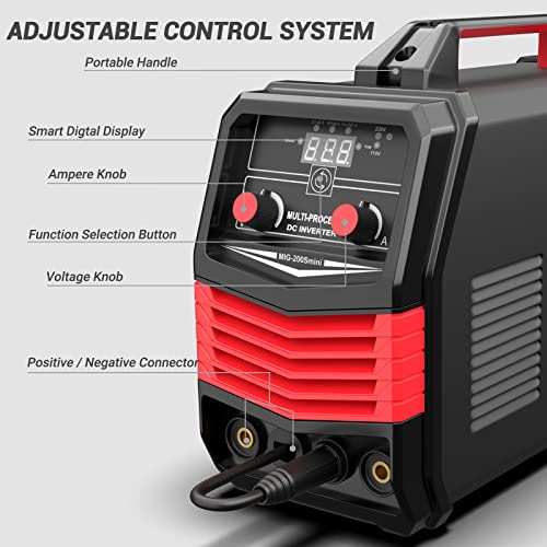 200A MIG Welding Machine, 4 in 1 Flux/Gas/Gasless/Lift/ARC/TIG, 110V/220V Dual Voltage O550539
