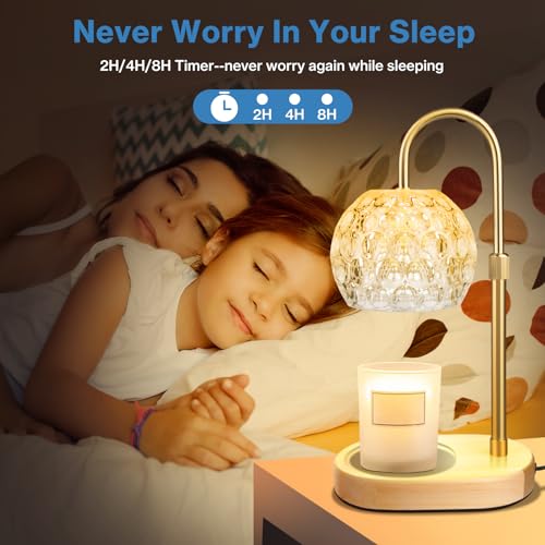 Candle Warmer Lamp, Adjustable Height Dimmable with Timer D47348