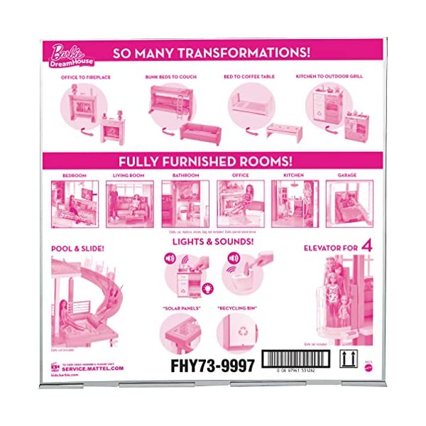 Dollhouse with Elevator, Pool, Slide and 70 Accessories N3872