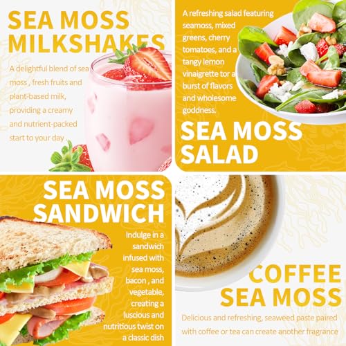 Organic Sea Moss Gel with 92 Vitamins and Minerals, Strawberry Banana Flavor F236
