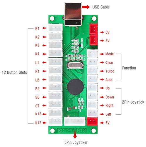 Arcade Gamepads DIY Kit with 2 Oval Joysticks and 20 LED Buttons L239