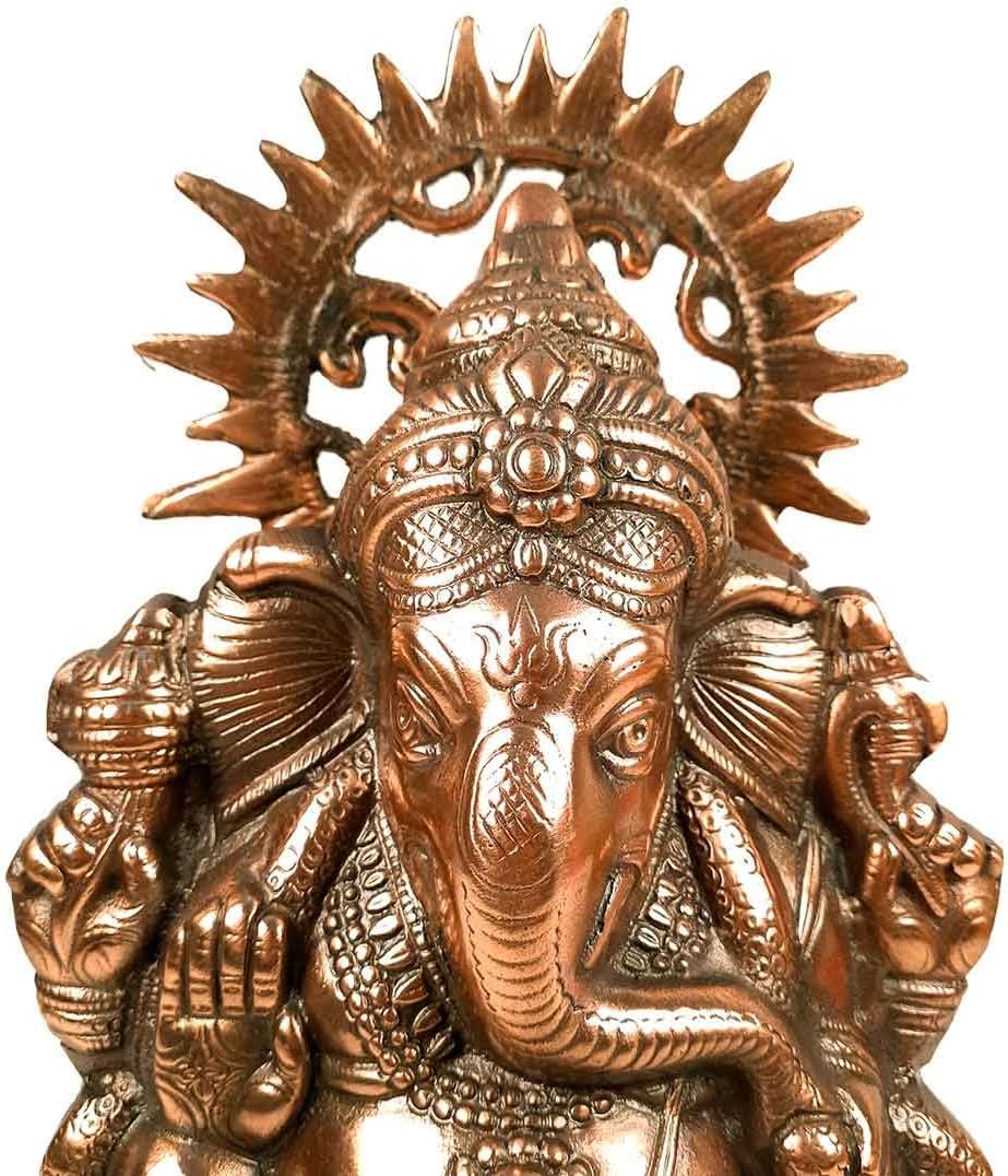 Ganesha Statue Metal Bronze Decorative Religious Idol for Home Office Decor L39955