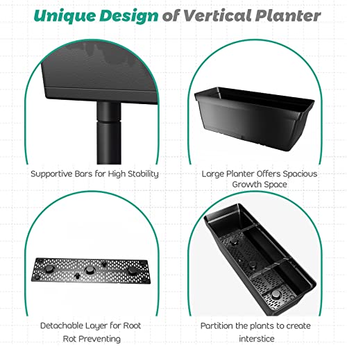 3-Tier Vertical Garden Planter with Drainage, Indoor Outdoor Raised Bed I14124