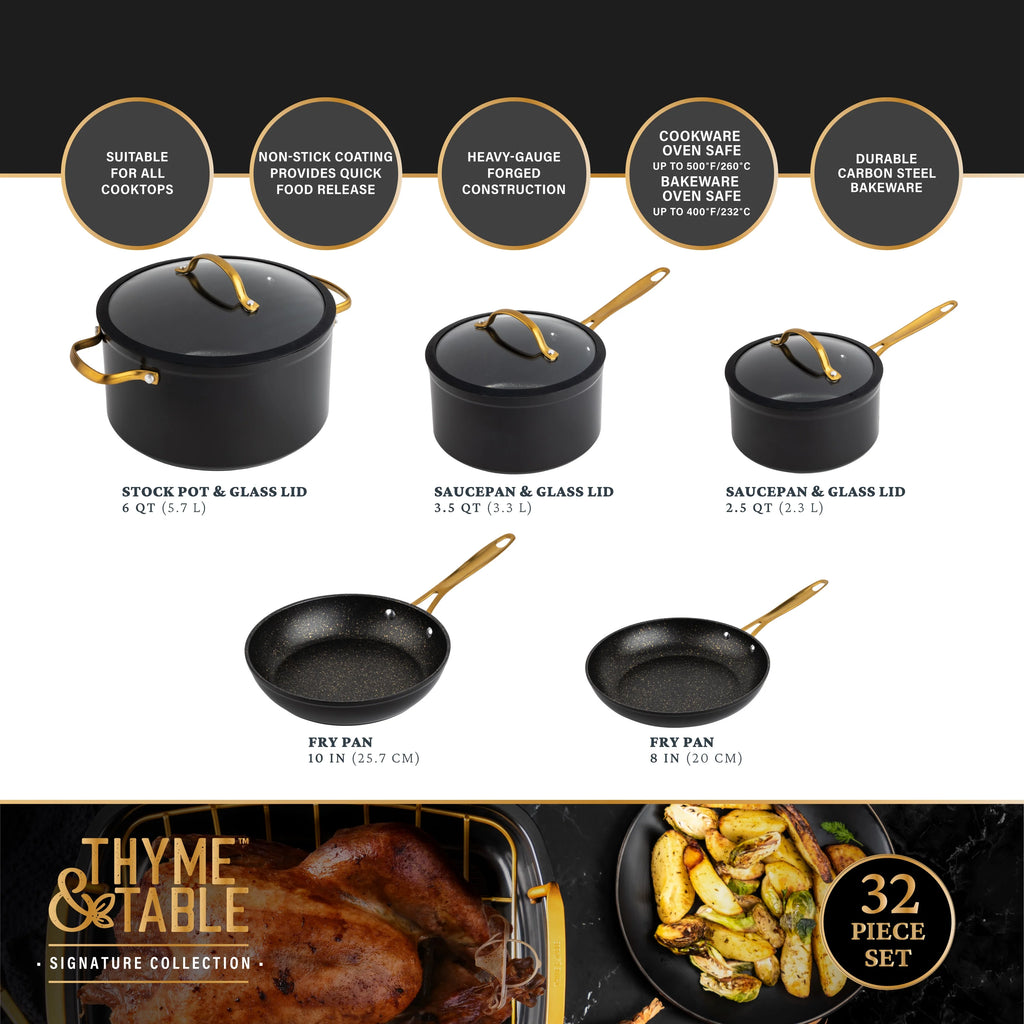 32-Piece Non-Stick Cookware & Bakeware Set, Black N76891