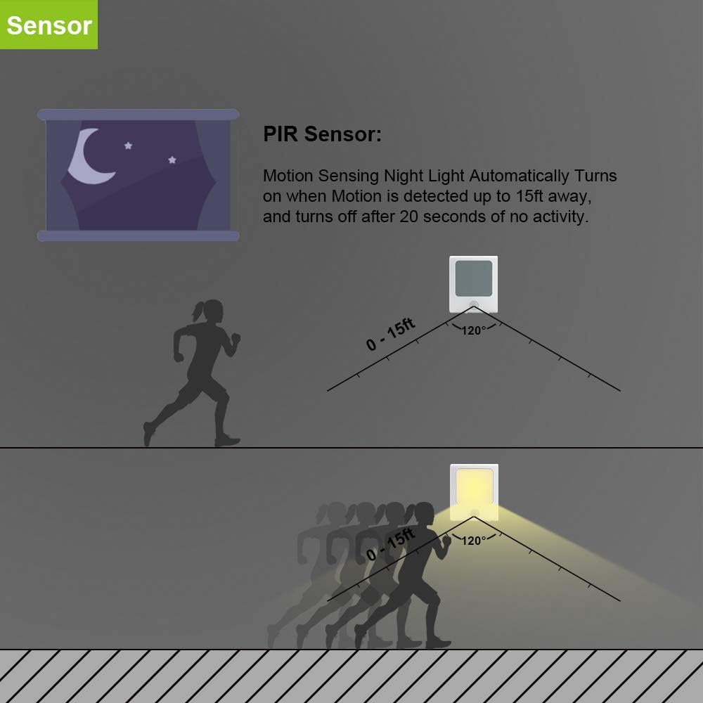 Motion Sensor LED Night Light with Adjustable Brightness, Warm White, 2 Pack P27406