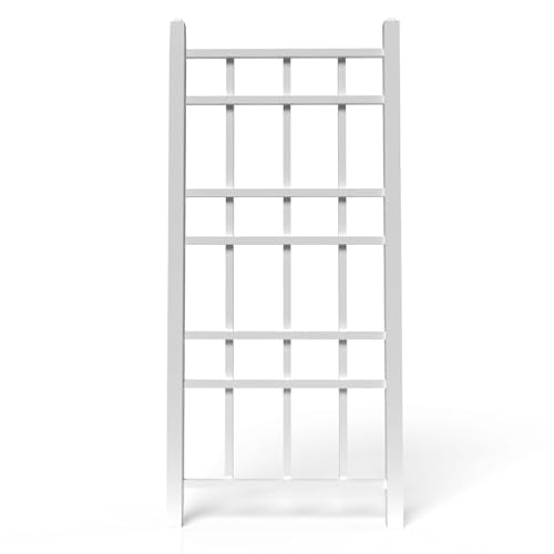 Outdoor Garden Patio Trellis with Ground Anchors, White B2688
