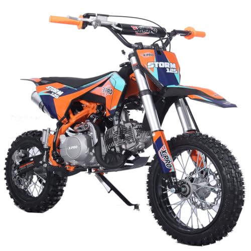125cc Kids Dirt Bike with 4-Speed Semi-Automatic Transmission, 14"/12" Tires Q4204