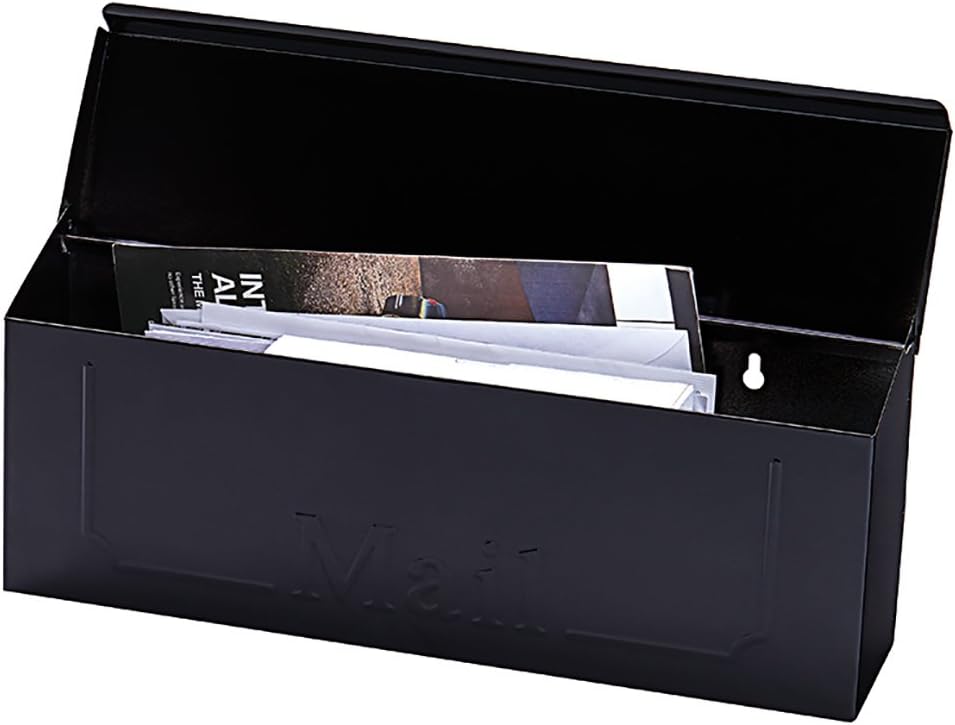 Wall-Mount Galvanized Steel Mailbox, Black M615711