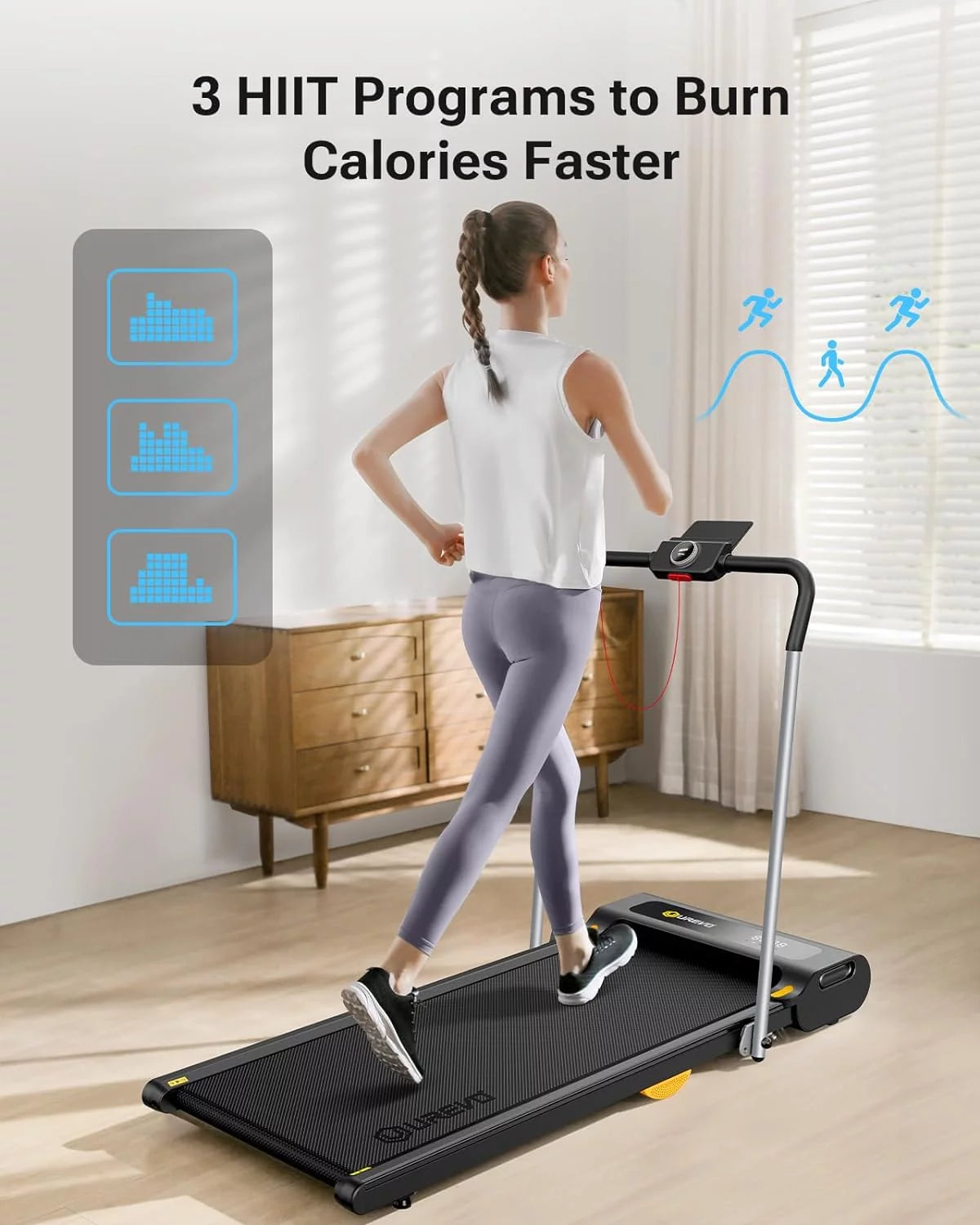 2 in 1 Under Desk Treadmill with Smart Console for Home Office Y891