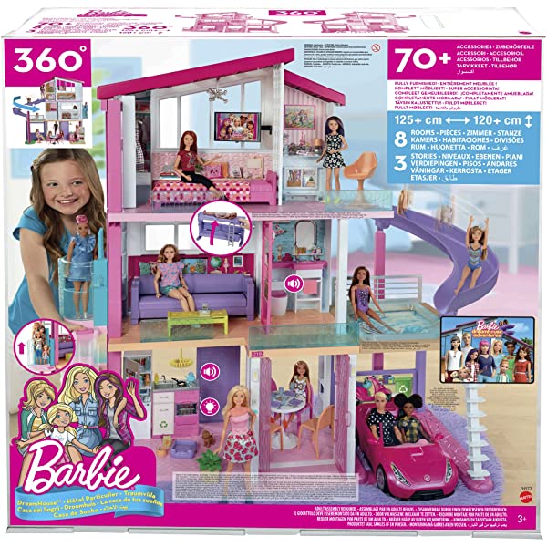 Dollhouse with Elevator, Pool, Slide and 70 Accessories N3872