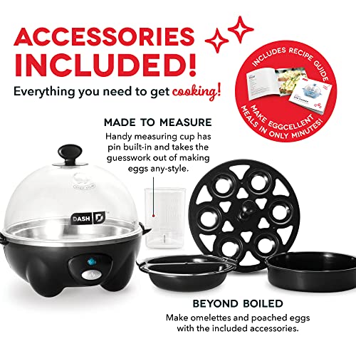 Rapid Egg Cooker for 6 Eggs, Hard Boiled, Poached, Scrambled, or Omelets, Auto Shut Off, Black G6815
