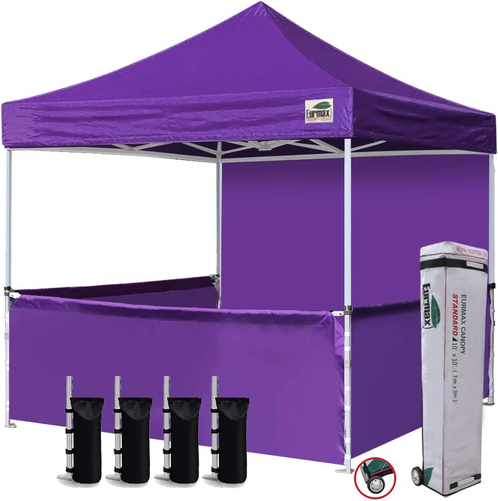 10x10 Pop-up Canopy Tent with Sidewalls and Roller Bag T643