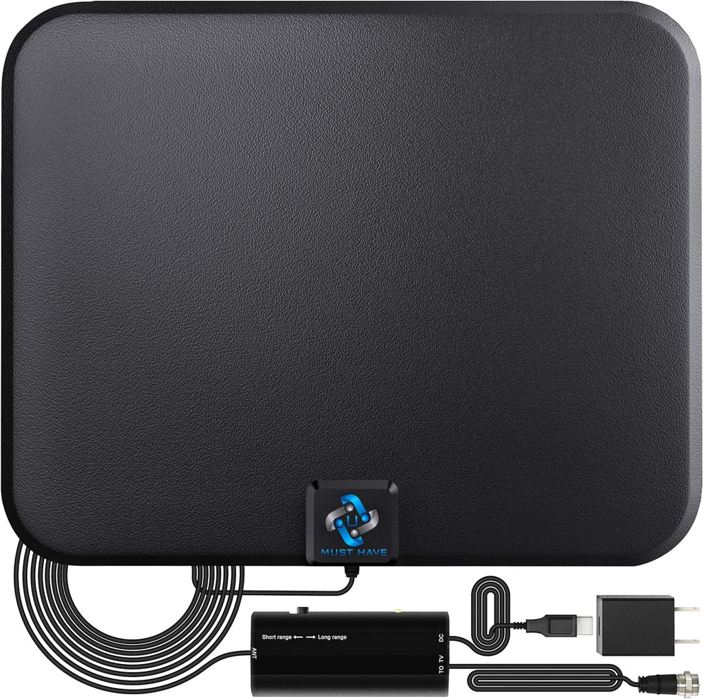 Amplified HD Digital TV Antenna 250+ Mile Range Indoor with 18ft Coax Cable U6111