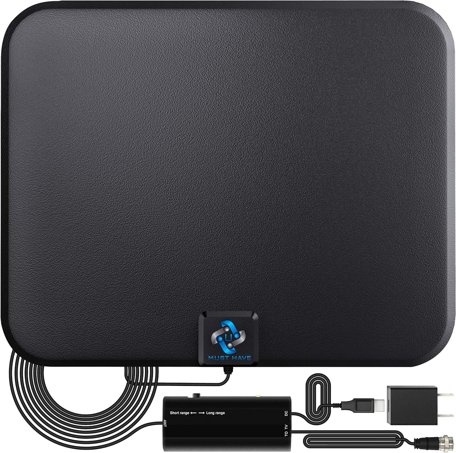 Amplified HD Digital TV Antenna 250+ Mile Range Indoor with 18ft Coax Cable U6111