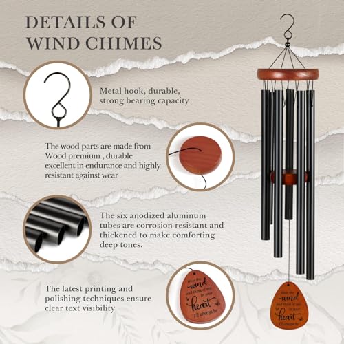 Sympathy Wind Chimes for Loss of Loved One, Outdoor Garden Decor B221693