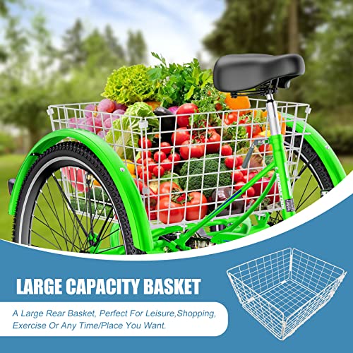 Adult Tricycle 3 Wheel Bike 7 Speed with Shopping Basket Y220672