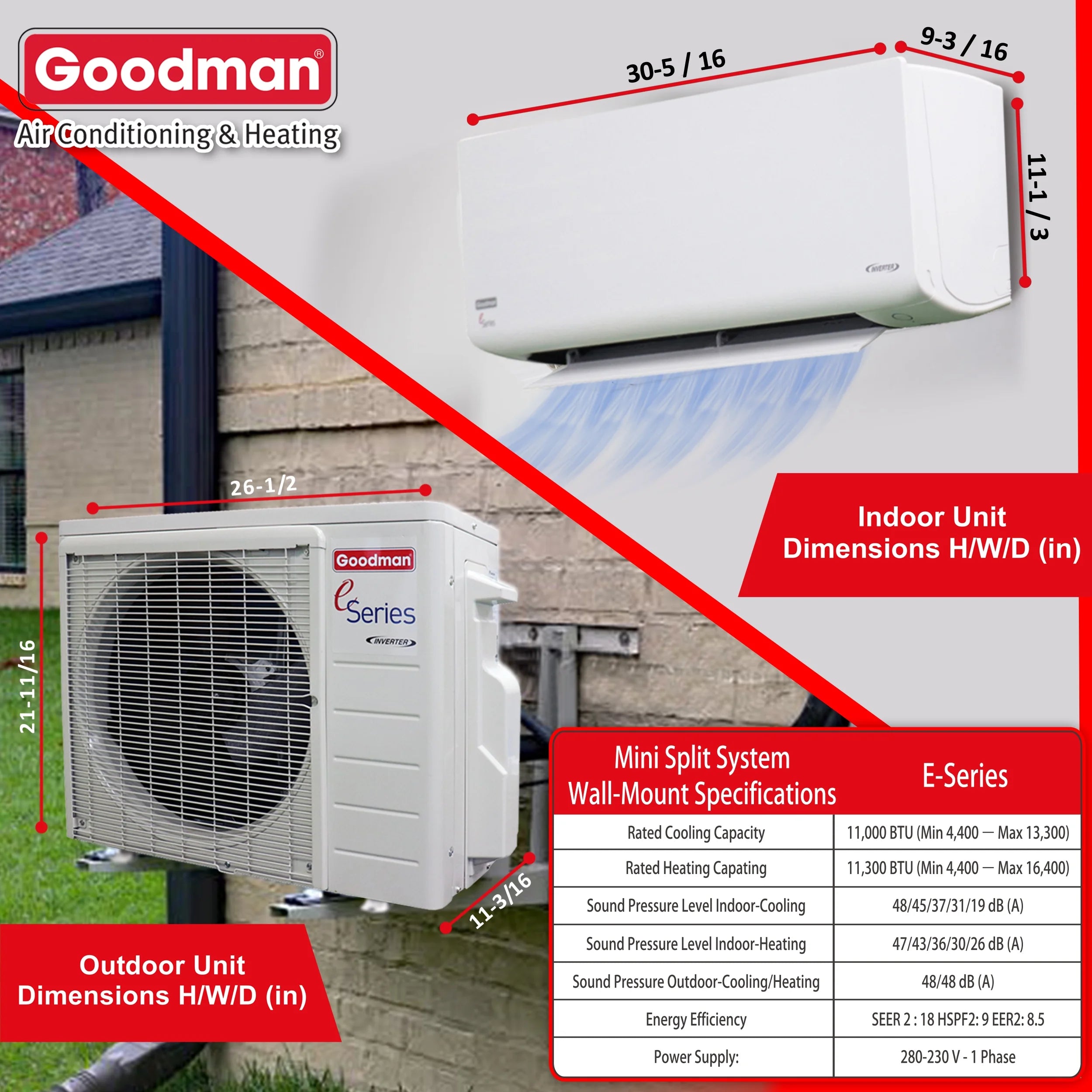 12,000 BTU Ductless Mini-Split Heat Pump Air Conditioner, 550 sq. ft. O83504