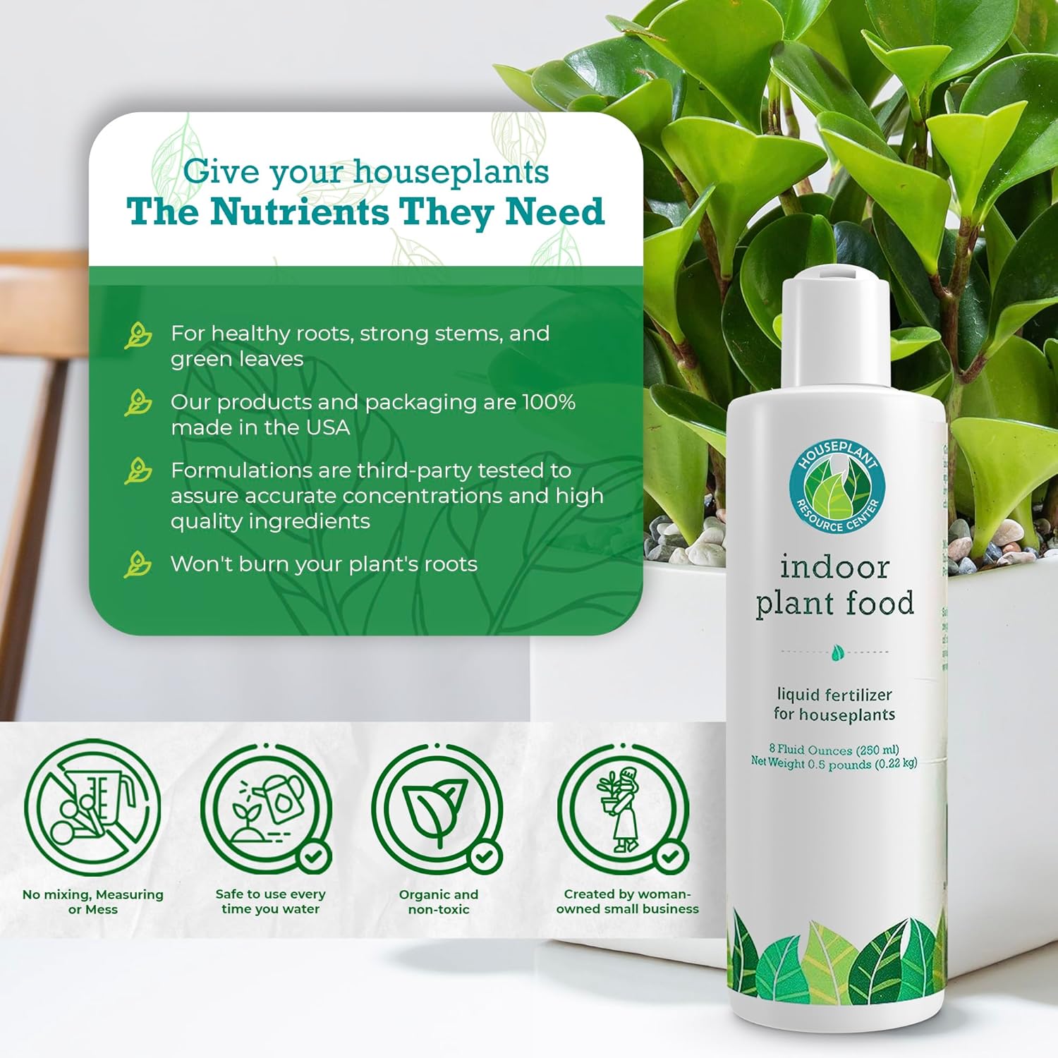 Organic Liquid Fertilizer for Indoor Plants, 8 oz Q197