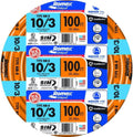 Southwire 63948426 100' 10/3 with ground Romex brand SIMpull residential indoor electrical wire type NM-B, Orange
