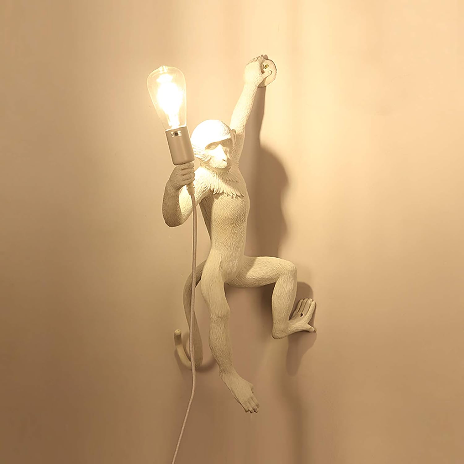 Monkey Wall Lamp, Vintage Resin Gold Finish for Living Room Bedroom I325541