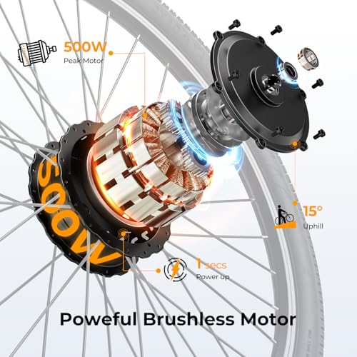 Electric Bike for Adults with 500W Motor, 40 Miles Range, 7-Speed G9578