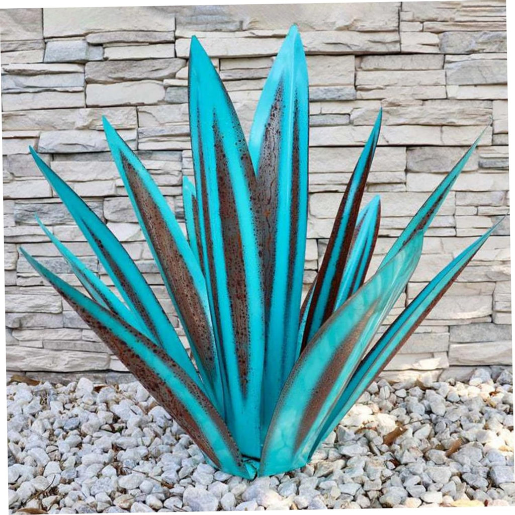 Metal Agave Plant Garden Sculpture 10.6 inches Outdoor Decor V19202