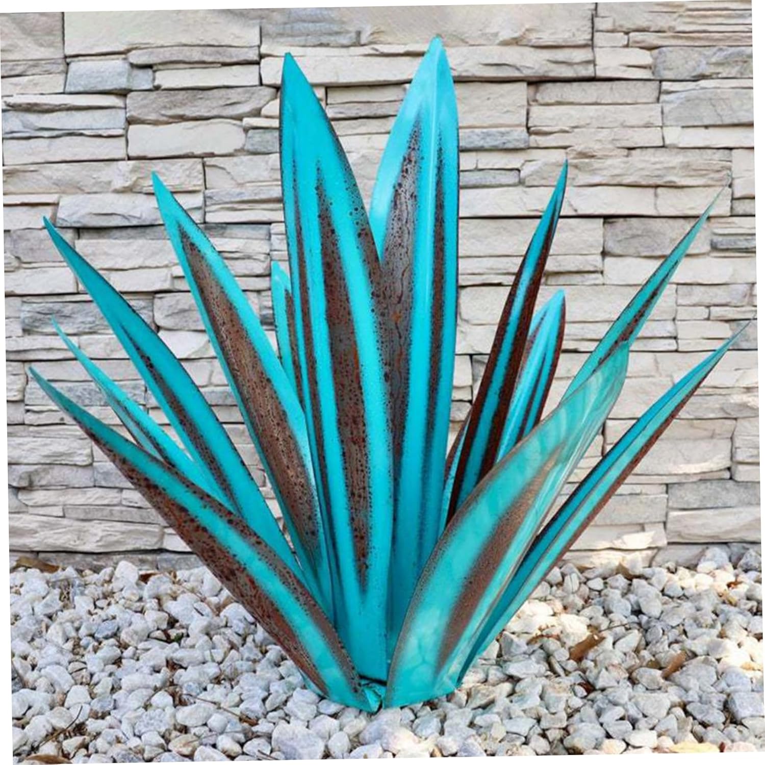 Metal Agave Plant Garden Sculpture 10.6 inches Outdoor Decor V19202