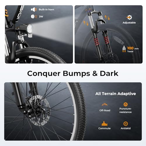 Electric Bike for Adults with 500W Motor, 40 Miles Range, 7-Speed G9578