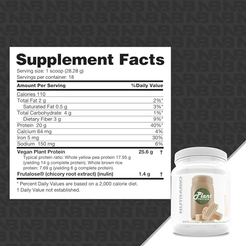 Plant Protein Powder, 20g per Scoop, Gluten & Dairy Free, Vanilla Wafer M1320