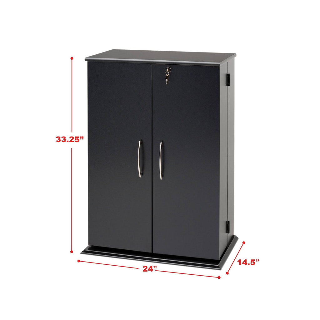 Locking Media Storage Cabinet, Black T9036