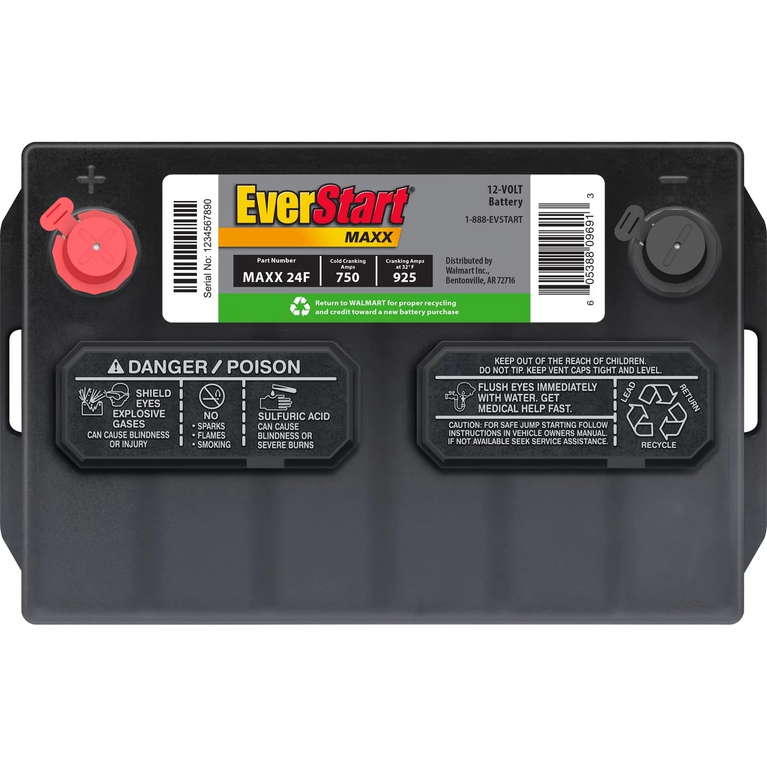 Automotive Battery, Group Size 24F, 12 Volt, 750 CCA C380302