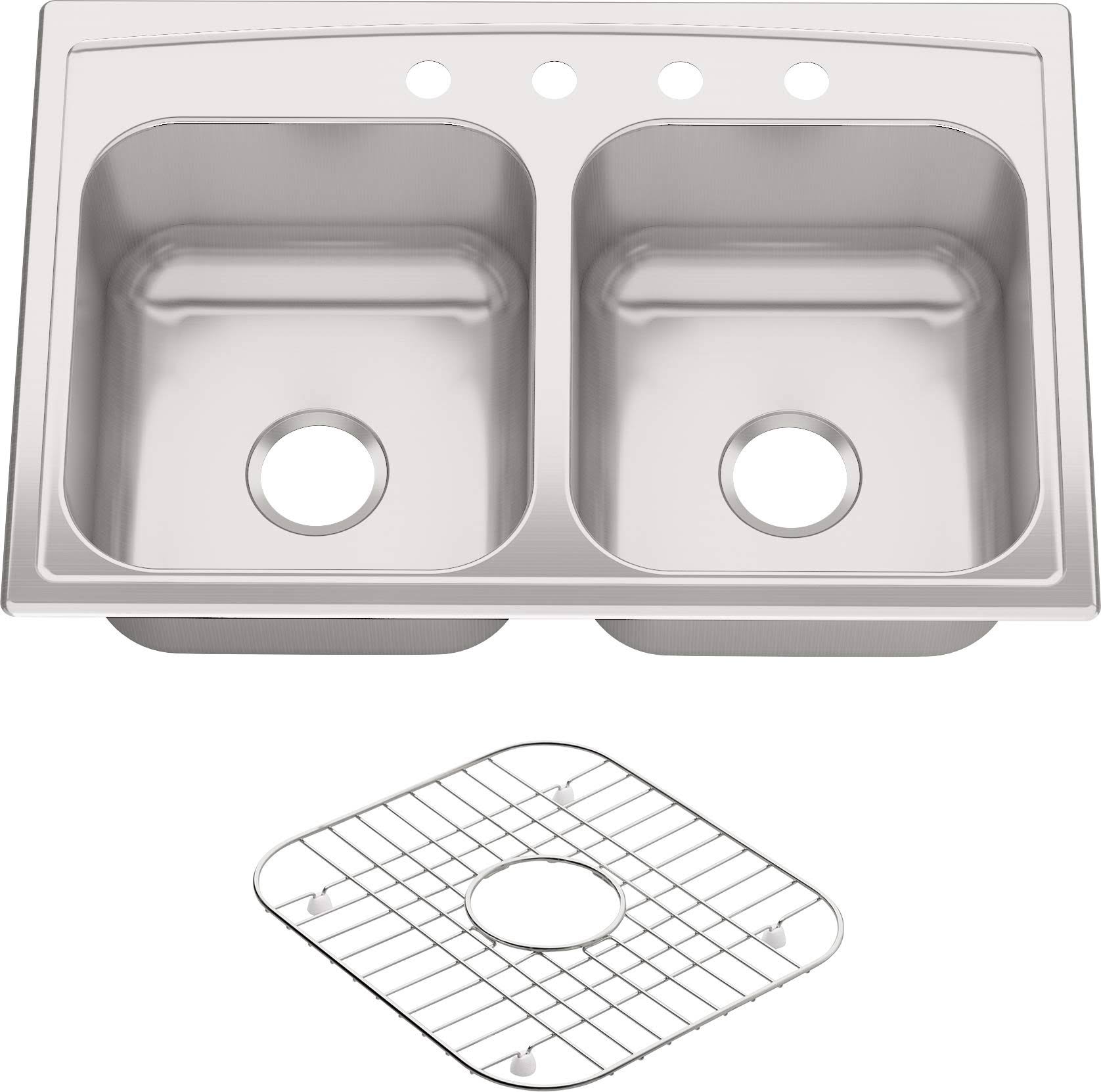33x22 Top-Mount Double-Equal Kitchen Sink Stainless Steel Y9317